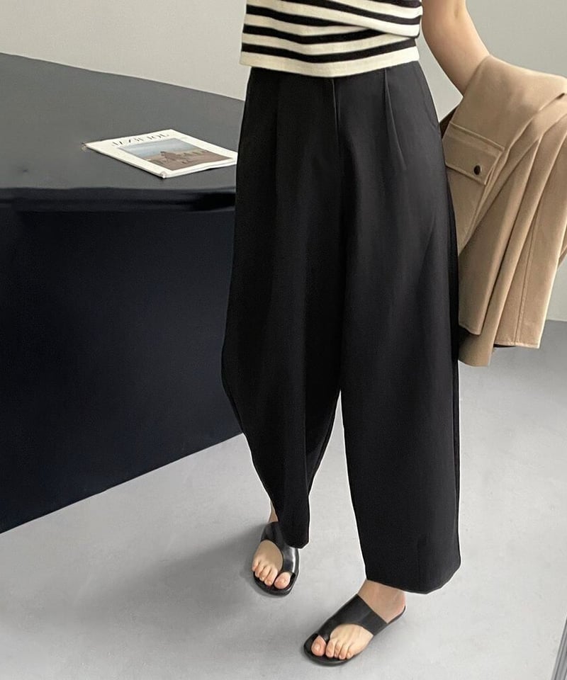 peoplestyle wide tuck trousers 変形ワイド-