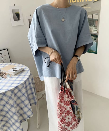 no collar tops /3colors　LA1273