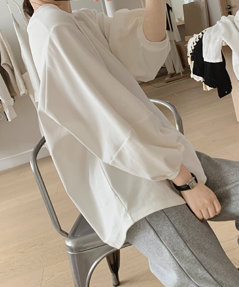 lalaページ 即納】【SALE】2pattern sleeves cotton pullover /4co