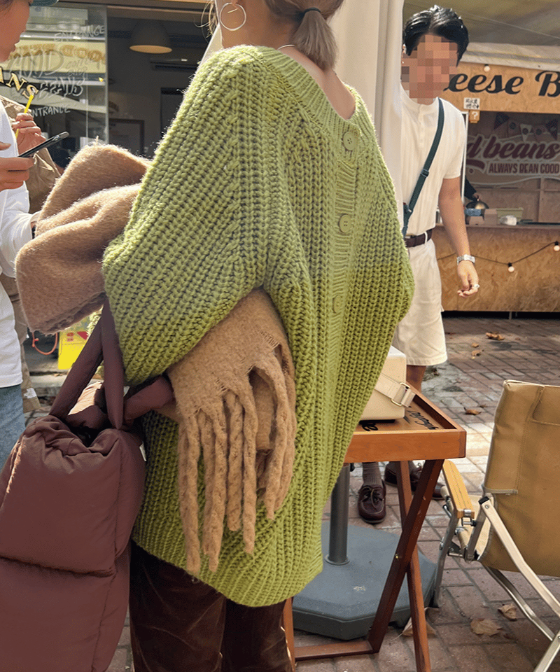 即納】【生産終了】【在庫限り】2way knit cardigan /2color LA22