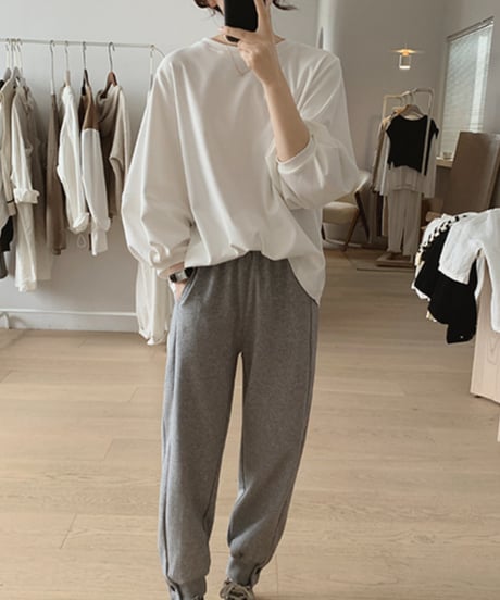 【即納】【SALE】2pattern sleeves cotton pullover /4color　LA3020