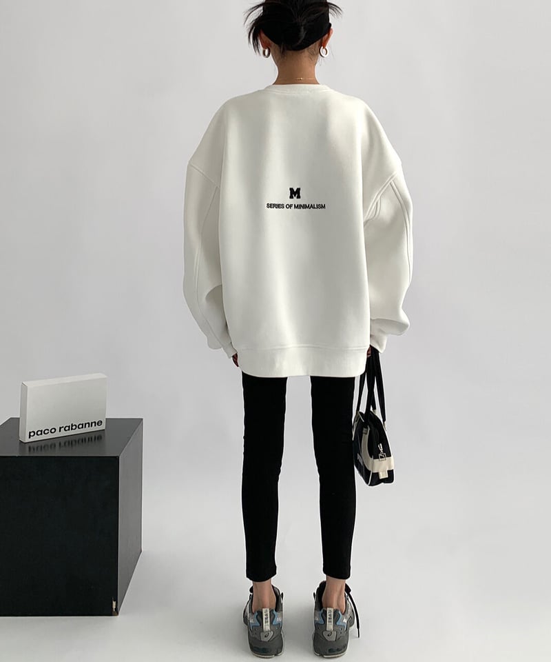 embroidered logo sweatshirt /3color LA2213 | LaLa