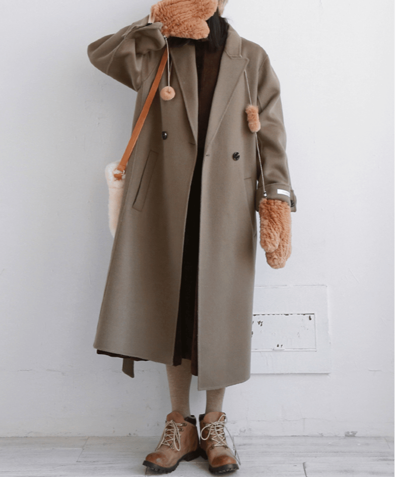 wool 90％】loose silhouette long coat /2color LA...