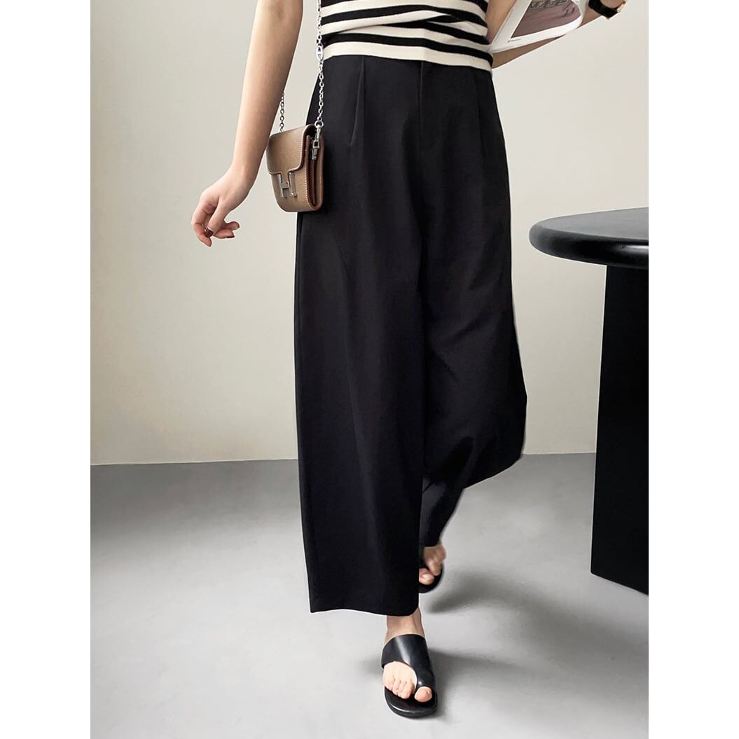 peoplestyle wide tuck trousers 変形ワイド-