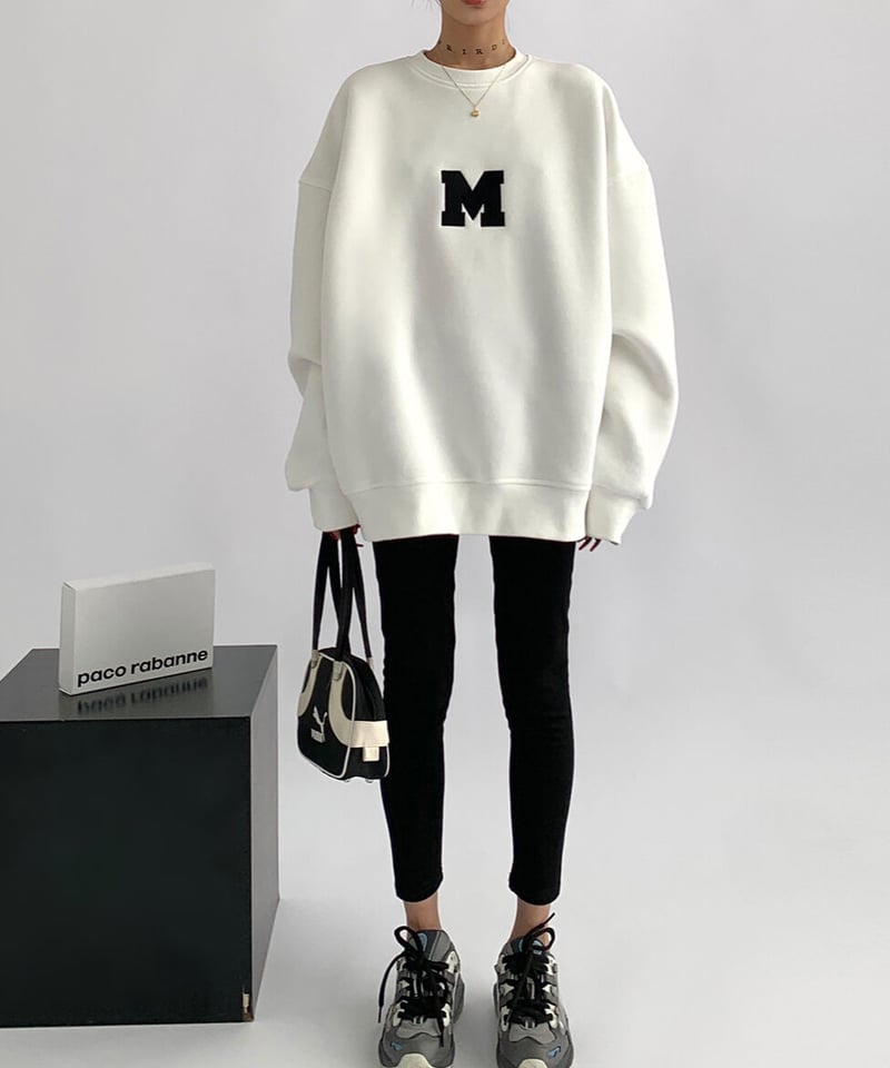 即納】【SALE】embroidered logo sweatshirt /3color L