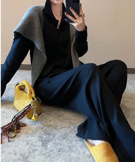 open collar sweatshirt set /5color　LA3120