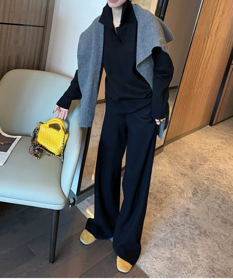 open collar sweatshirt set /5color　LA3120