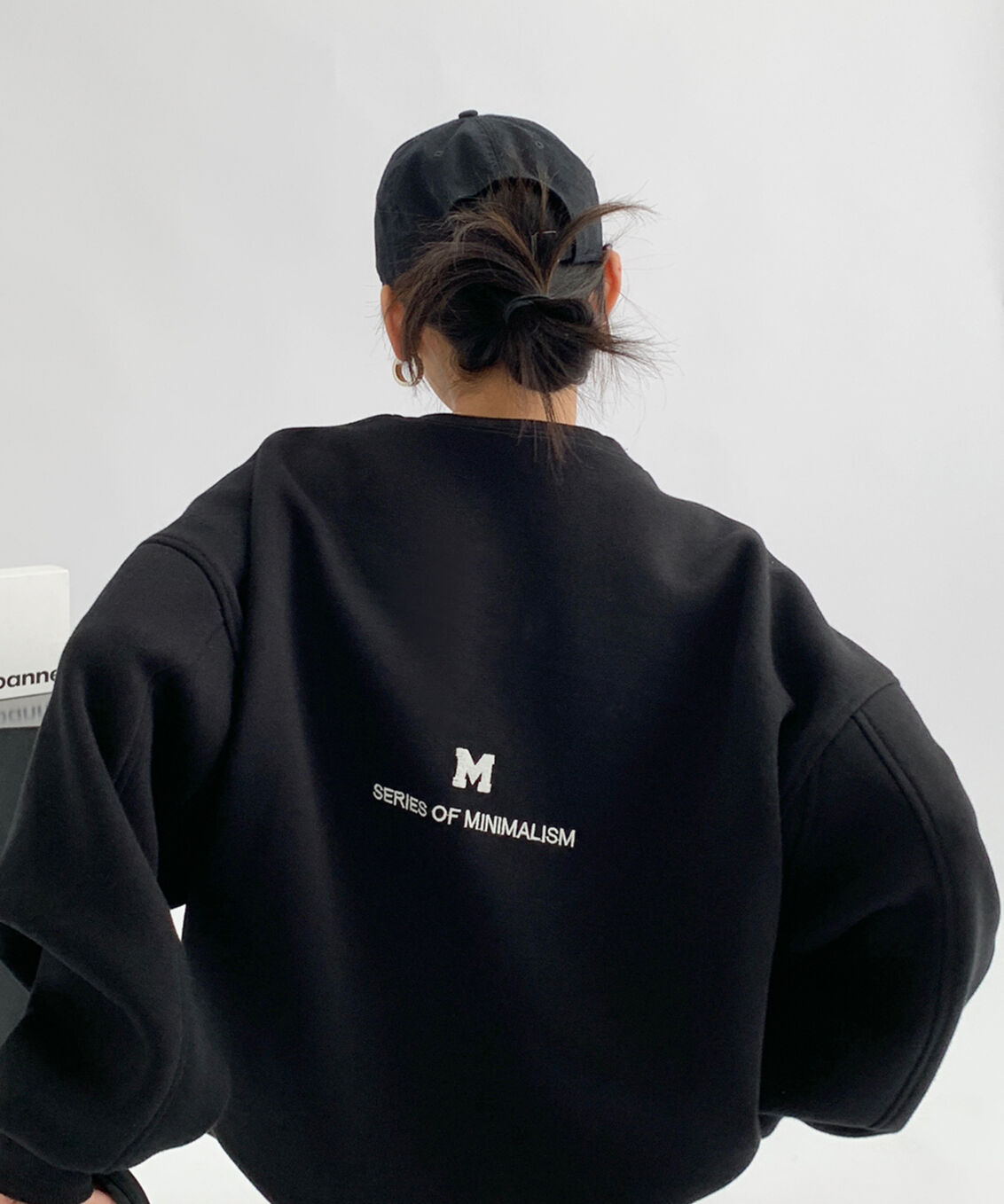 即納】【SALE】embroidered logo sweatshirt /3color L