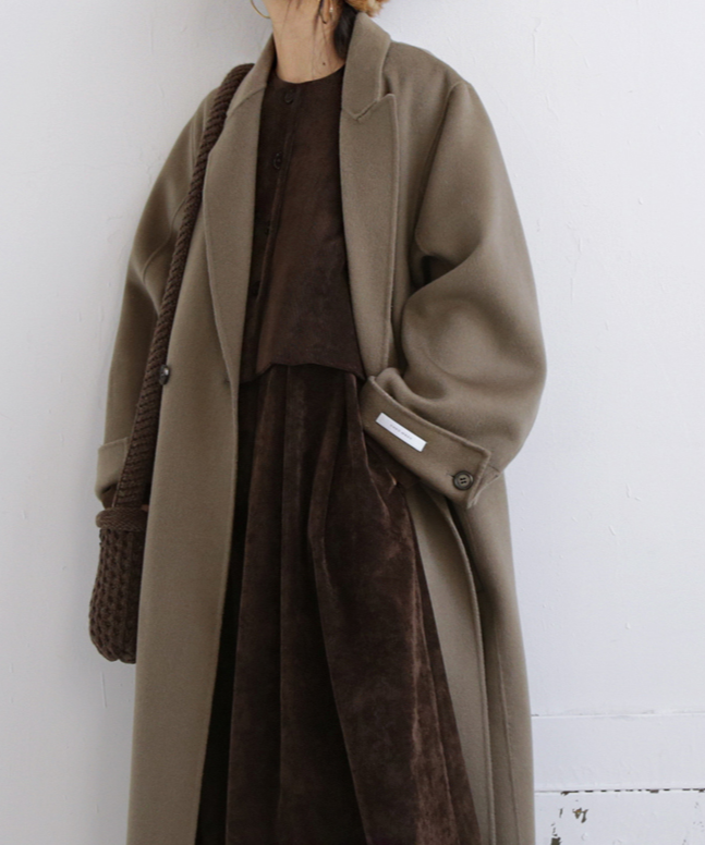 wool 90％】loose silhouette long coat /2color LA...