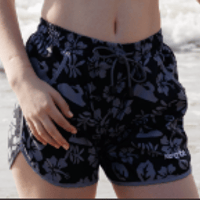 LADY FLORAL SHORTS(Grey/Black)