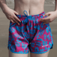 LADY FLORAL SHORTS(Pink/Aqua)