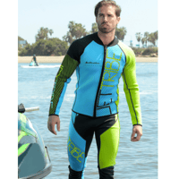 CIRCUIT JOHN/JACKET WETSUIT  GREEN/AQUA
