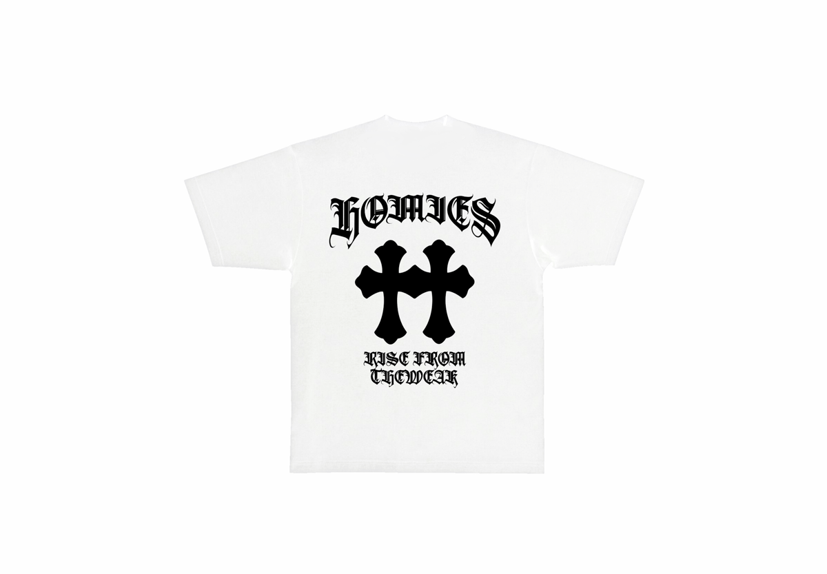 W cross tee black (white) 【ZZ】/W CROSS TEE BK W