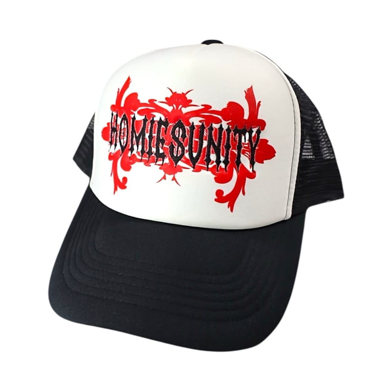ARABESQUE MESH CAP RED×BLACK (black) | HOMIES U