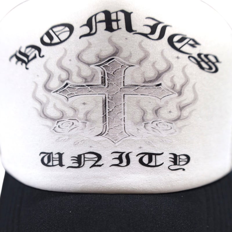 CROSS ROSE MESH CAP WHITE | HOMIES UNITY