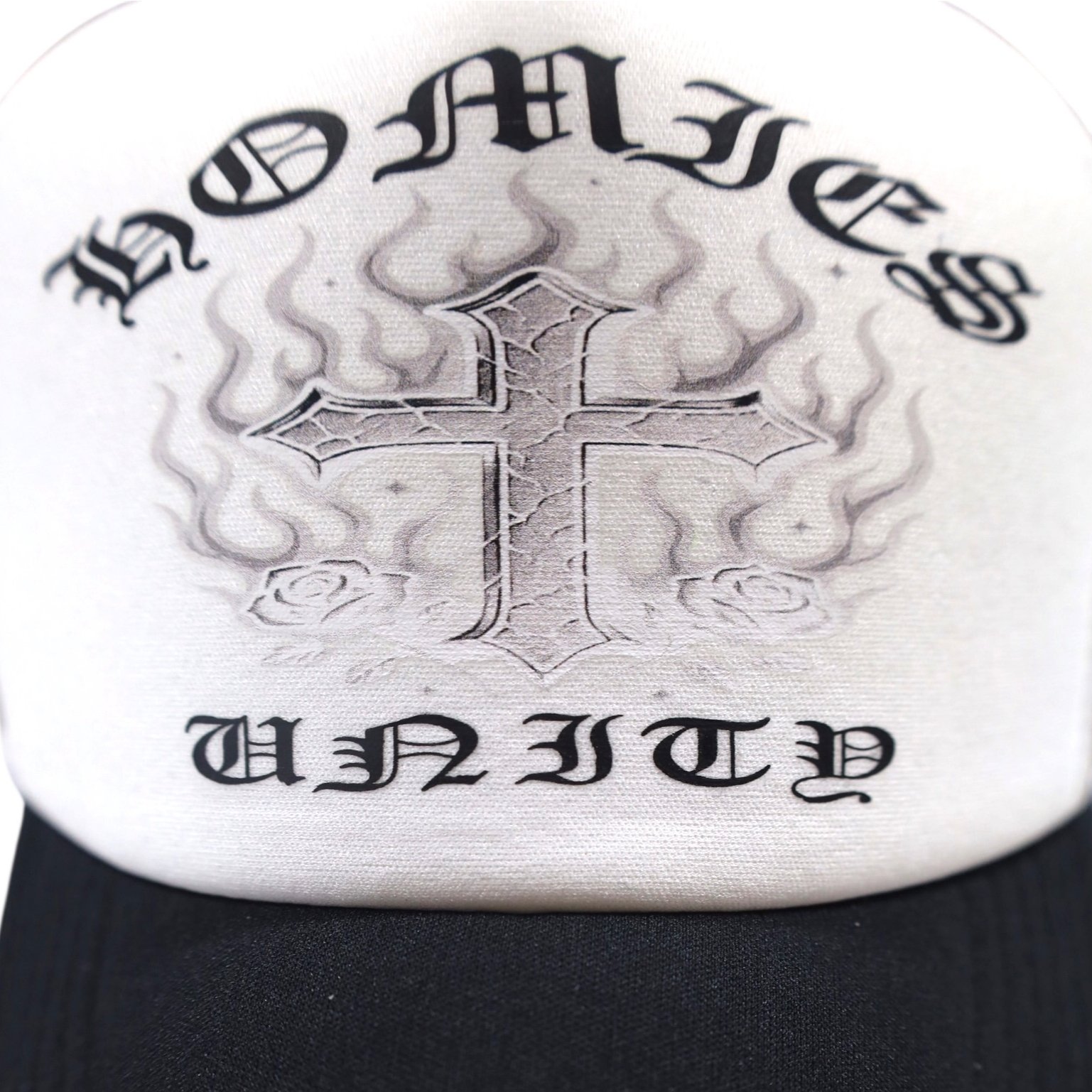 CROSS ROSE MESH CAP WHITE | HOMIES UNITY