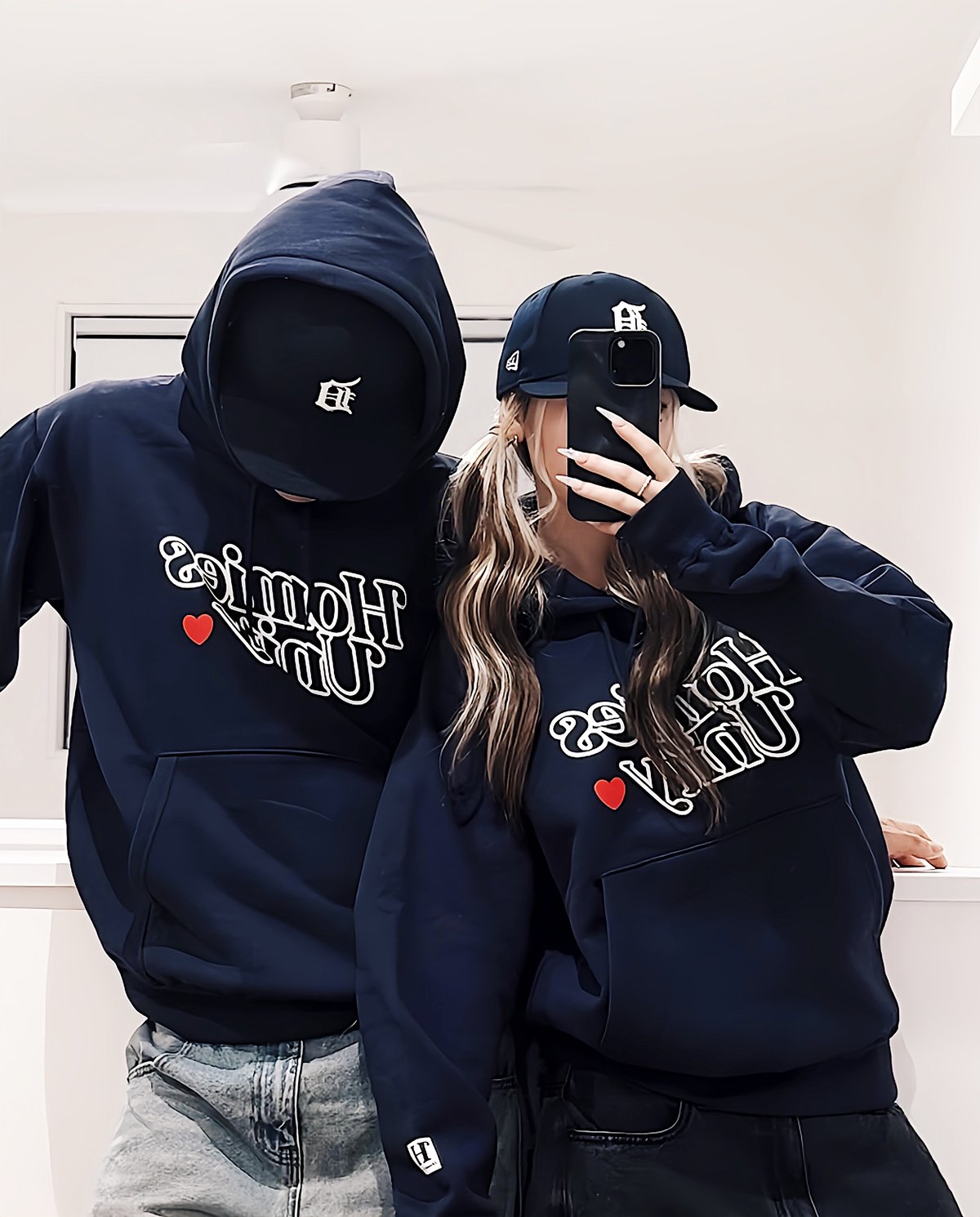 Homies Unity hollow out hoodie (navy) | HOMIES