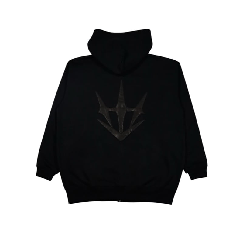 HU full zip leather hoodie (black) | HOMIES UNITY