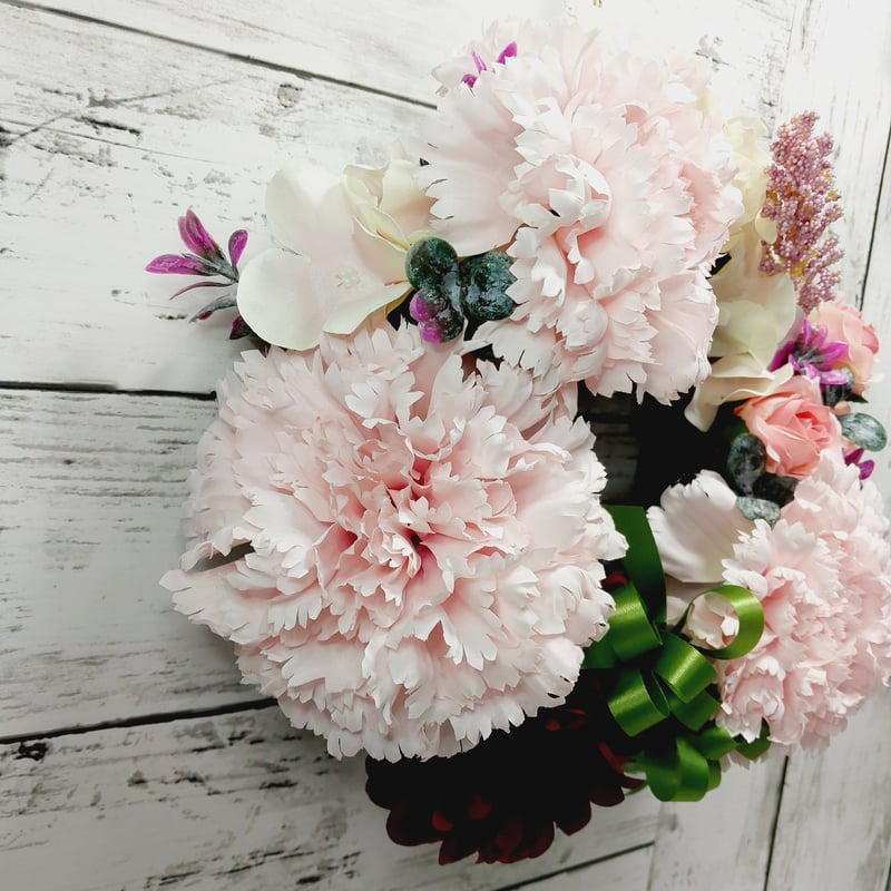 のんのん様専用♡カーネーション♡パステル紫ローズ♡フラワーリース