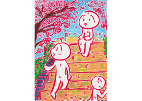 原画作品「桜と並べる階段」