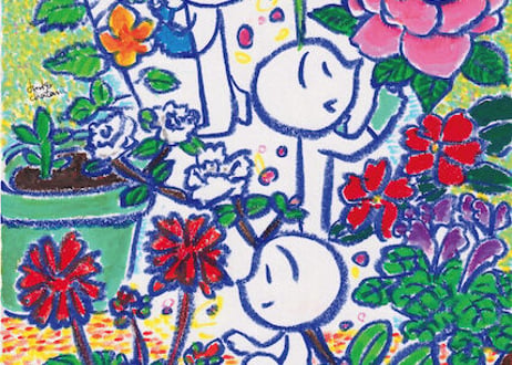 原画作品「賑やかな花壇」