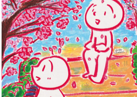 原画作品「桜と並べる階段」