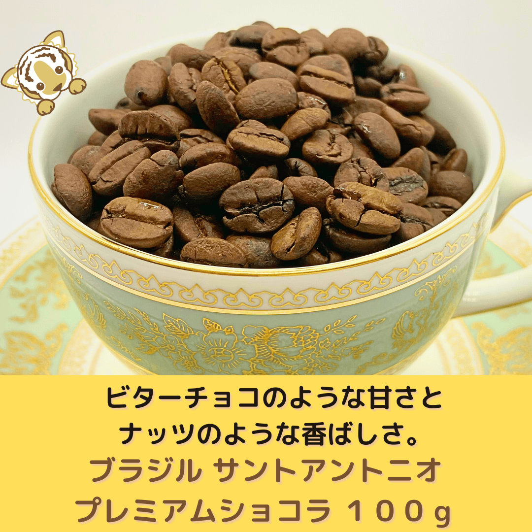 ブラジル サントアントニオ プレミアムショコラ 100g※中煎り～中深煎り