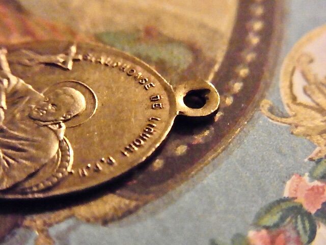 フランス アンティーク 聖アルフォンソ 絶えざる御助けの聖母 メダイ