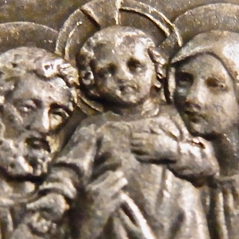 フランス アンティーク 聖家族 メダイ 聖ヨセフ 幼子キリスト 聖母