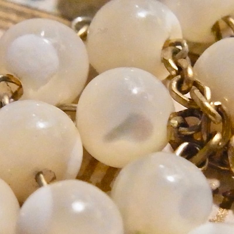 フランス アンティーク シェル ロザリオ 聖母マリア メダイ M.O.P.