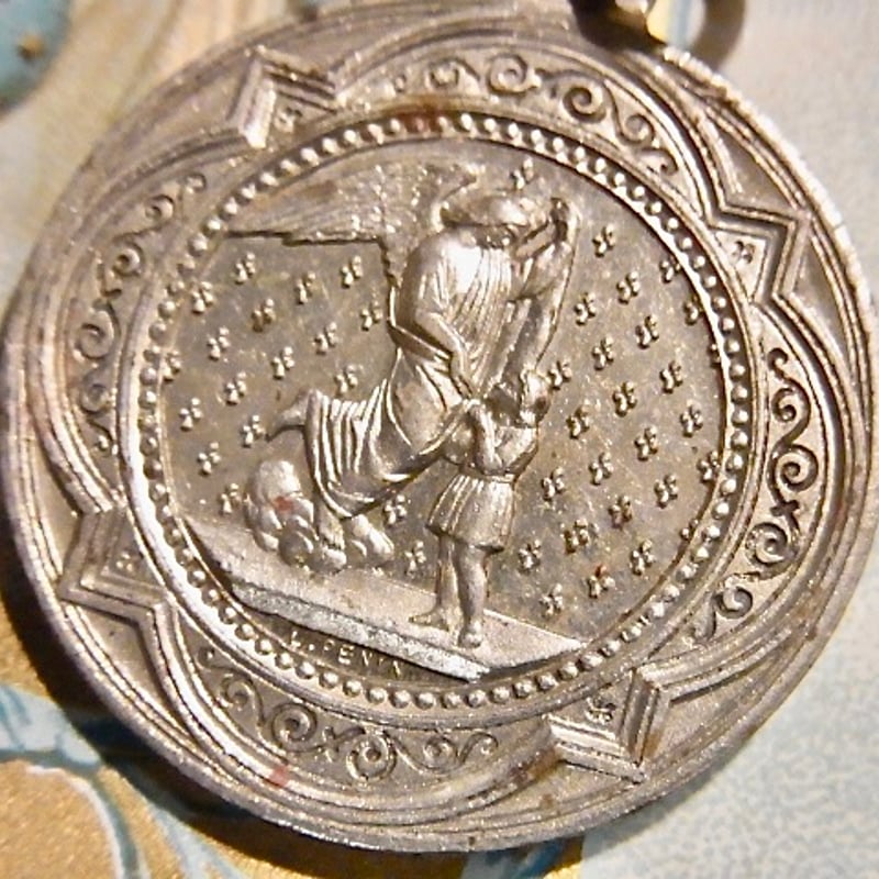 フランス アンティーク 無原罪の御宿り 聖母マリア メダイ