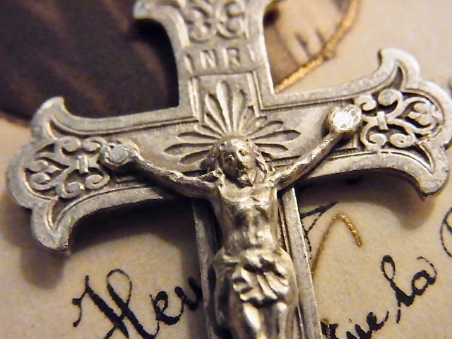 キリスト像　十字架　クロス　ゴシック フランス アンティーク ゴシック調 十字架 クロス キリスト