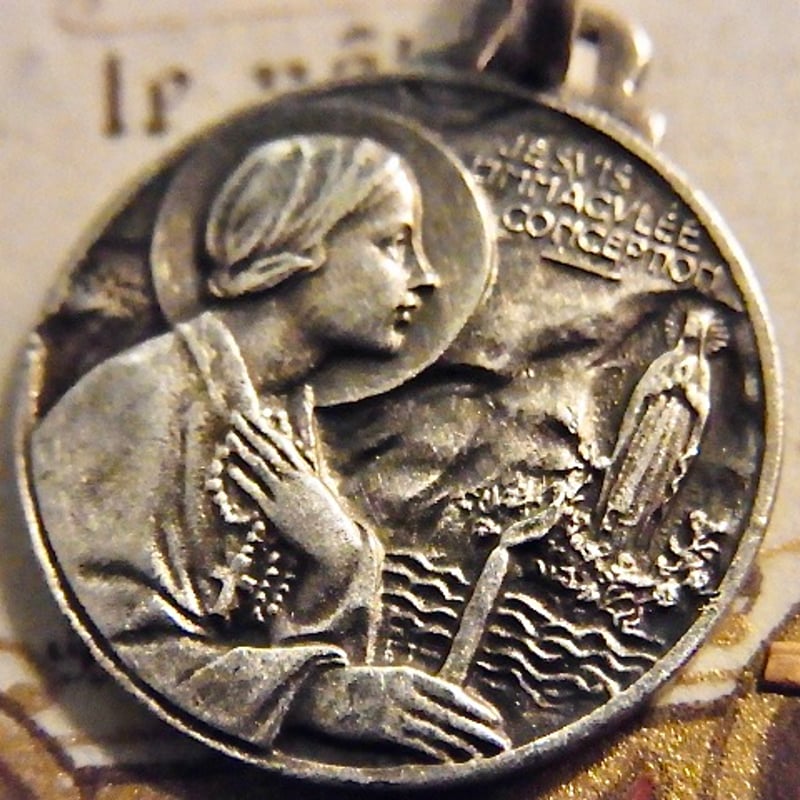 フランス ヴィンテージ メダイ ルルドの泉 聖母マリア 聖ベルナデッド