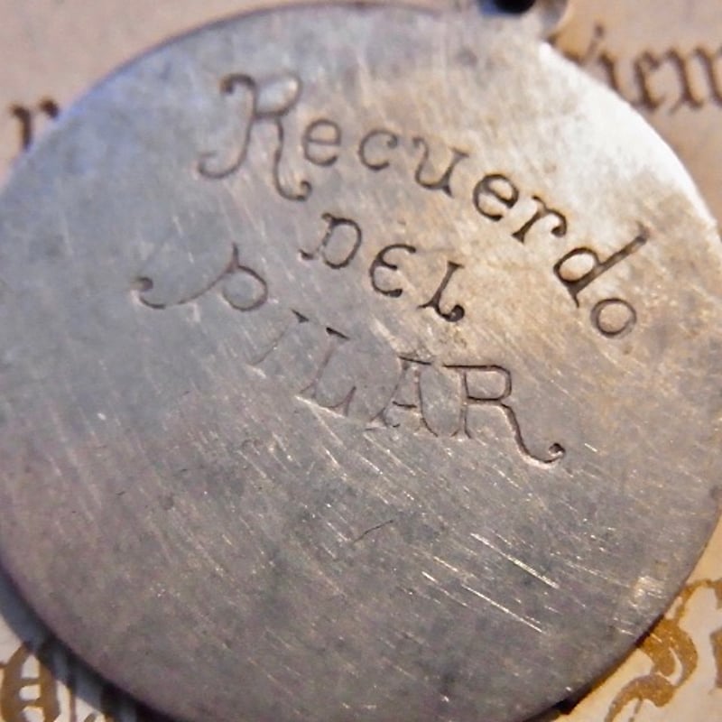 スペイン アンティーク 柱の聖母 メダイ サラゴサの聖母 ピラールの