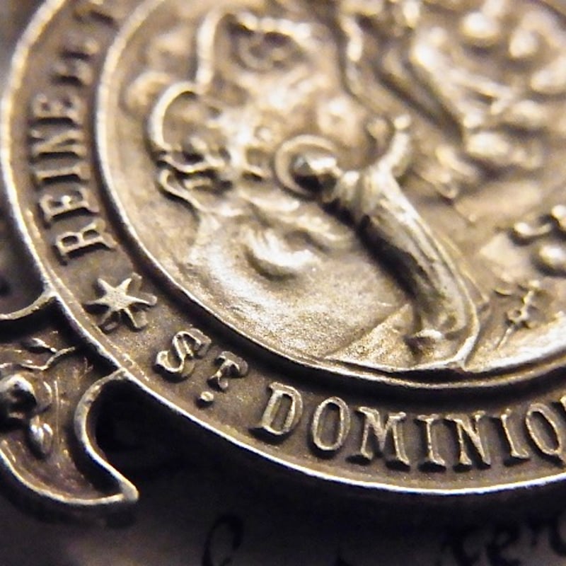 フランス アンティーク 聖ドミニコ ロザリオの女王 メダイ ルルドの泉