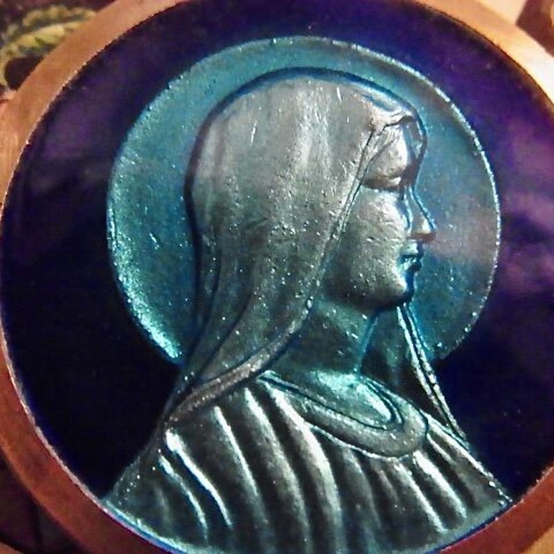 1900ss〜 フランス製 ヴィンテージ ブローチ ルビー エマイユ マリア