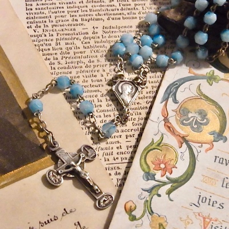 美しいオパールガラス ルルドの聖母像 フレンチ・アール・デコ 工藝