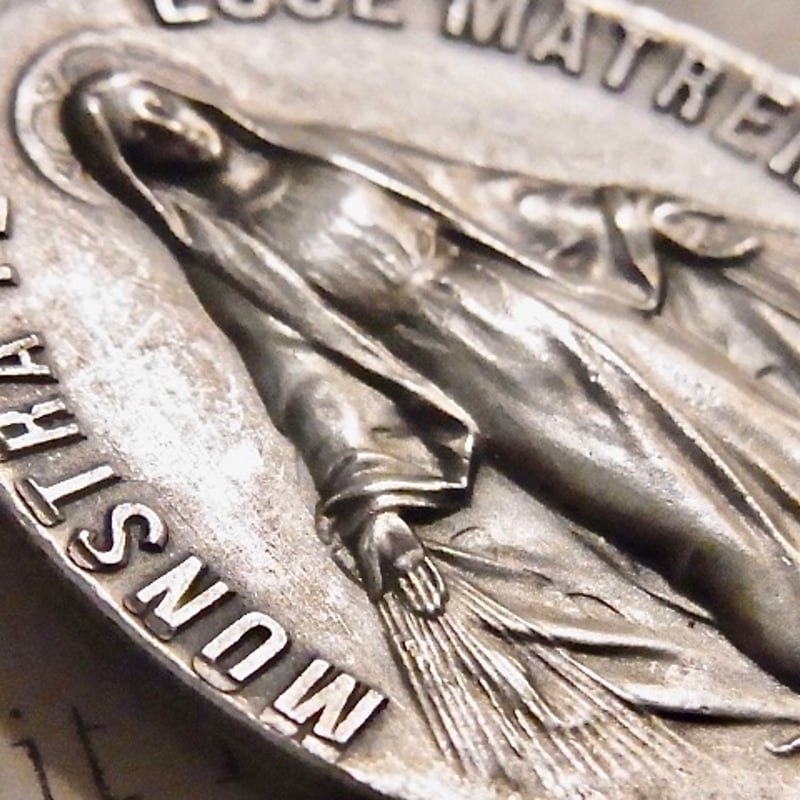 フランス アンティーク マリアの子ら修道院 メダイ メタル | café au