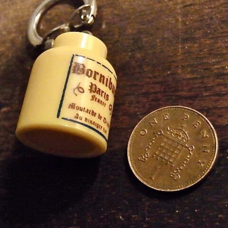 フレンチ キーホルダー ボルニビュス 粒マスタード ボトル | café au