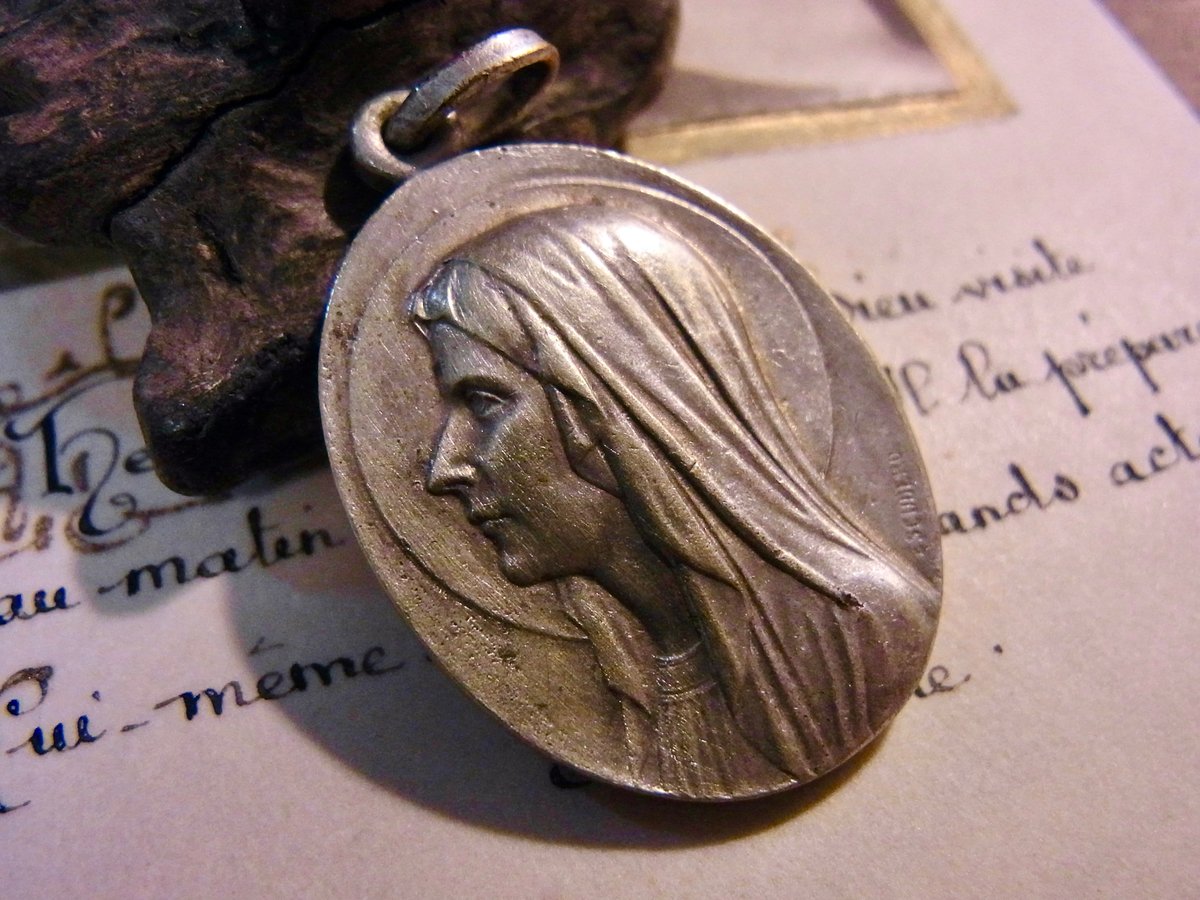 フランス アンティー ルルドの泉 メダイ 聖母マリア 聖ベルナデッド