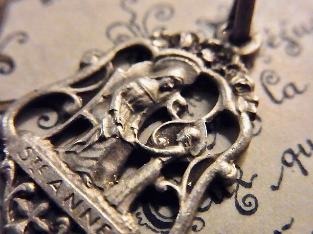 フランス アンティーク 聖アンナとマリアのメダイ サンタンヌ アール