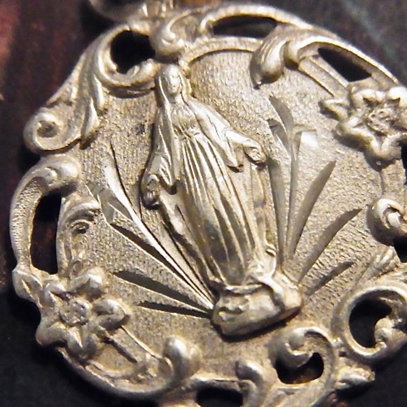 フランス アンティーク】シルバー マリア イエス メダイ フォト