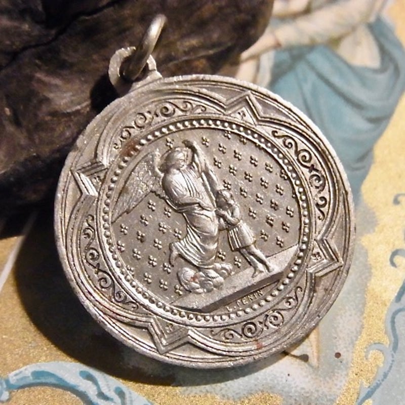 フランス アンティーク 無原罪の御宿り 聖母マリア メダイ