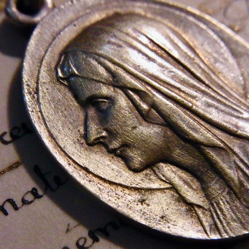 フランス アンティー ルルドの泉 メダイ 聖母マリア 聖ベルナデッド