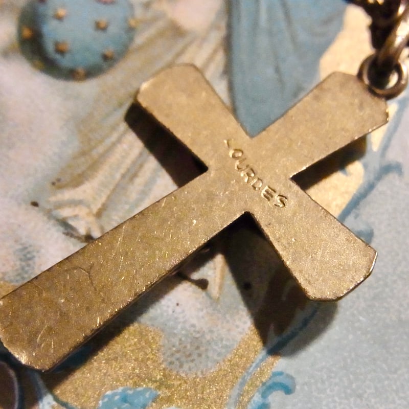 フランス アンティーク シェル ロザリオ 聖母マリア メダイ M.O.P. AP