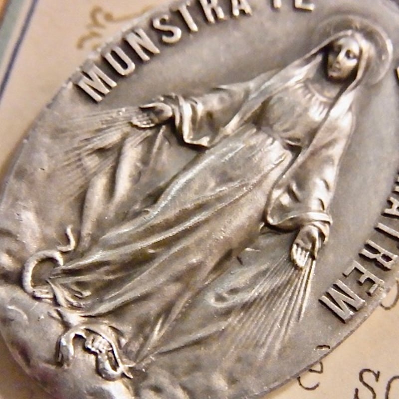 フランス アンティーク マリアの子ら修道院 メダイ メタル | café au