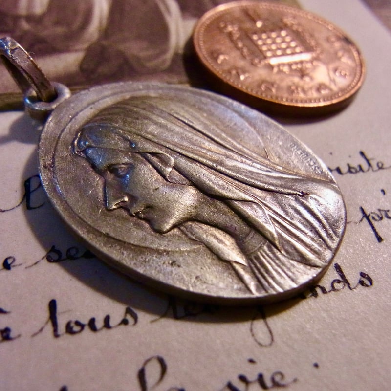 フランス アンティー ルルドの泉 メダイ 聖母マリア 聖ベルナデッド