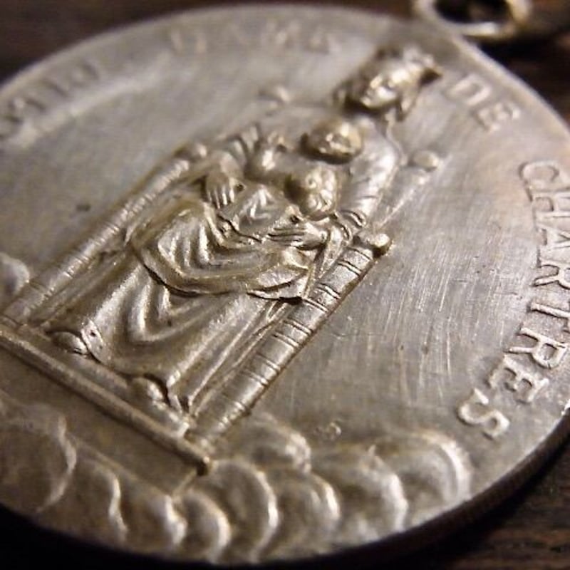 フランス アンティーク メダイ ラファエロ 天使 ケルビム シャルトル大