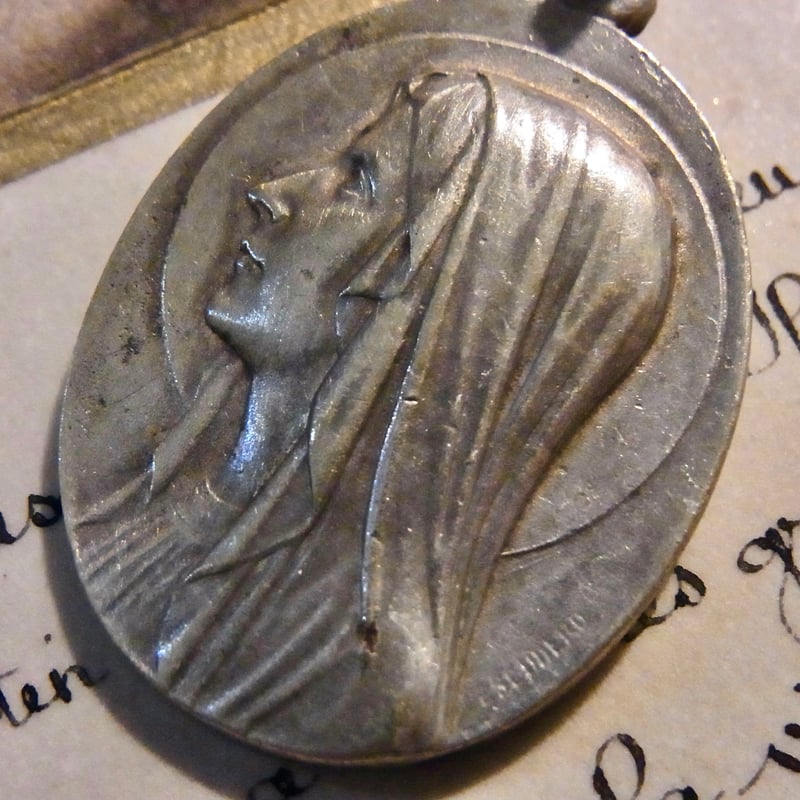 フランス アンティー ルルドの泉 メダイ 聖母マリア 聖ベルナデッド