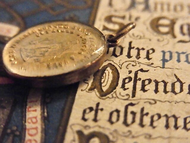 フランス アンティーク ガラス 不思議のメダイ 無原罪の御宿り 聖母